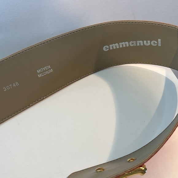 Emmanuel vintage cherry red patent wide belt with goldtone buckle medium - Picture 3 of 6